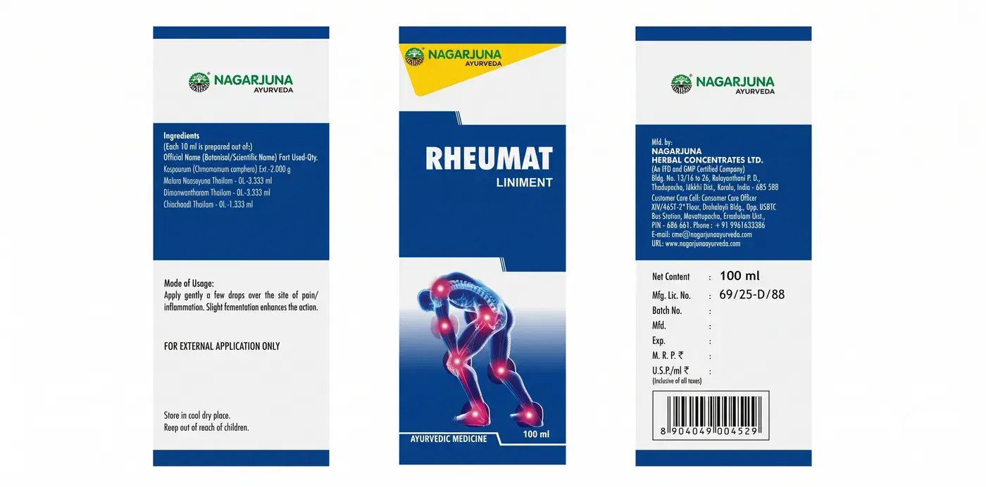 Nagarjuna Rheumat Liniment Ayurvedic Oil 100ml